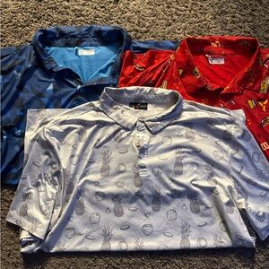 Vineyard Vines Men's Casual Shirt Trio - Blue, Red, and White